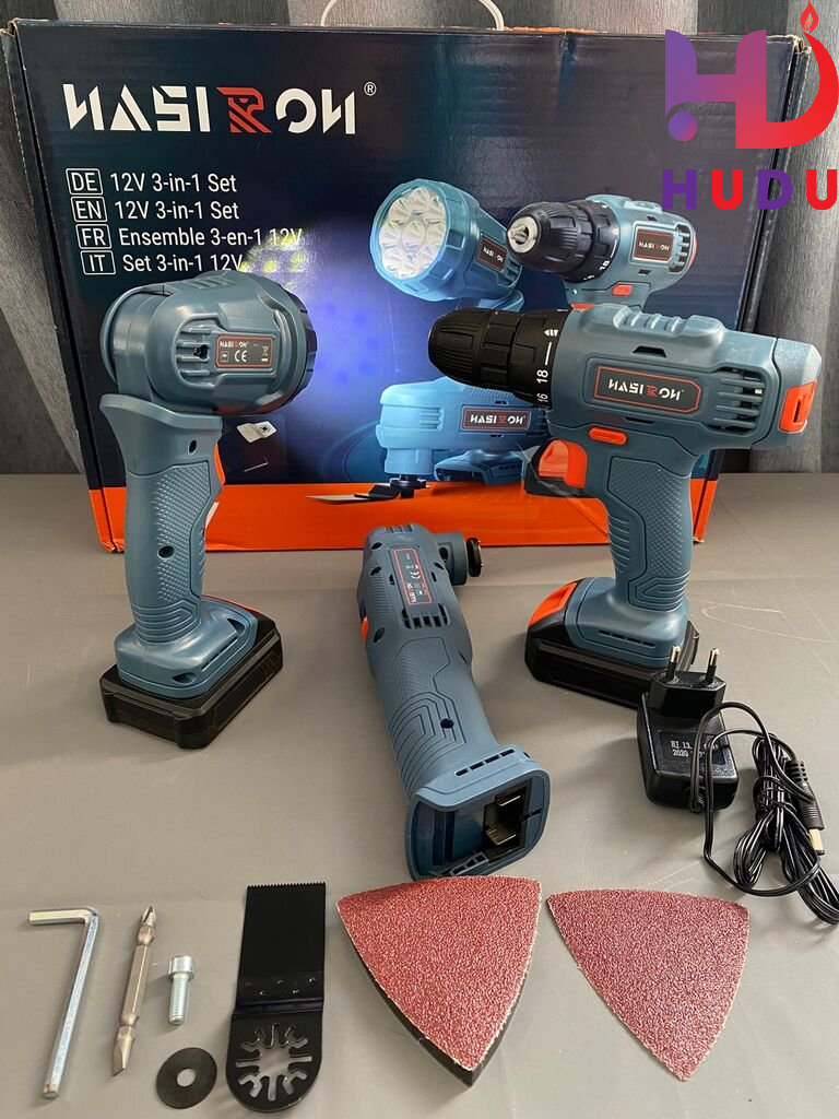 Bộ 3 sản phẩm Máy bắt vít, đèn pin, máy chà nhám chính hãng NANSIRO